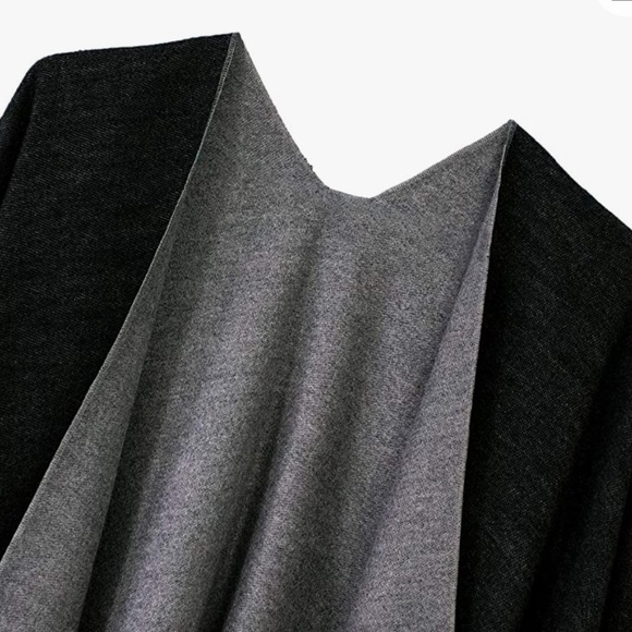 Women's Shawl Wrap Poncho Cape Cardigan Sweater Open Front - Picture 4 of 6